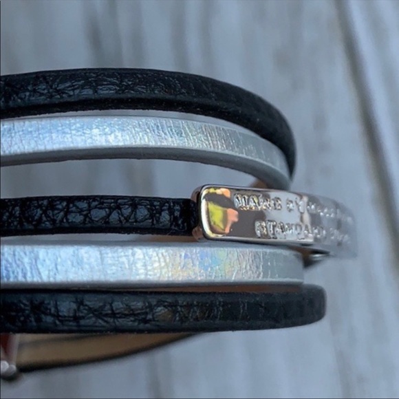 Marc by Marc Jacobs Silver Black multi leather 
Toggle Bracelet - Picture 3 of 6
